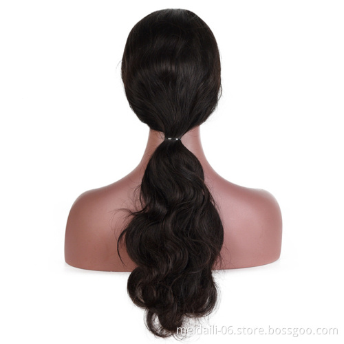 Wholesale Virgin Hair Vendors Natural  Color 8" to 30" Brazilian Remy Human Hair Lace Front Wigs for Women